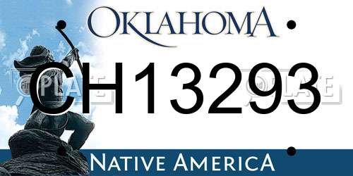 CH13293 Oklahoma License Plate