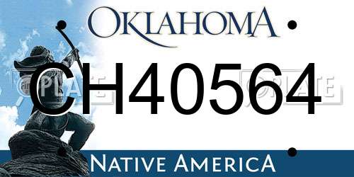 CH40564 Oklahoma License Plate
