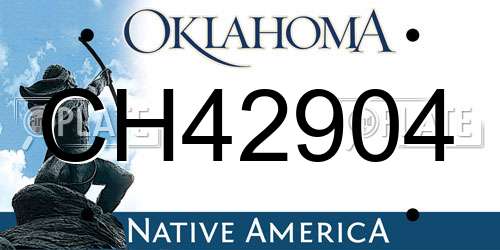 CH42904 Oklahoma License Plate