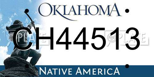 CH44513 Oklahoma License Plate