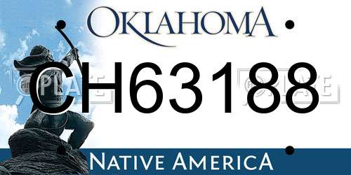 CH63188 Oklahoma License Plate