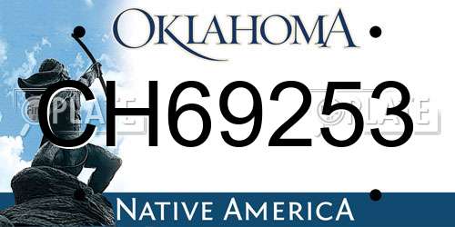 CH69253 Oklahoma License Plate