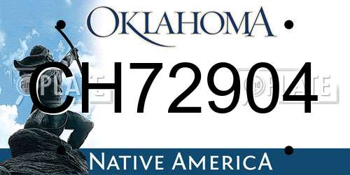 CH72904 Oklahoma License Plate