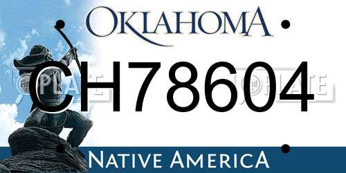 CH78604 Oklahoma License Plate
