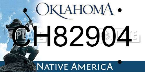 CH82904 Oklahoma License Plate