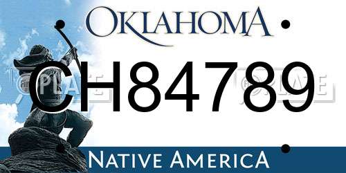 CH84789 Oklahoma License Plate