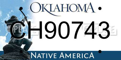 CH90743 Oklahoma License Plate
