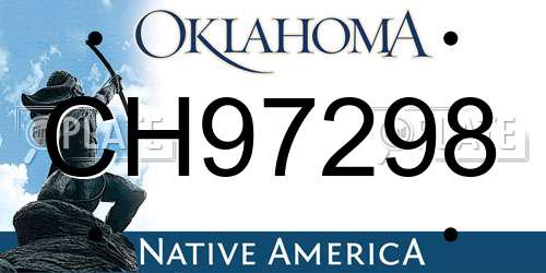 CH97298 Oklahoma License Plate