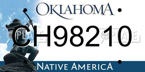 CH98210 Oklahoma License Plate