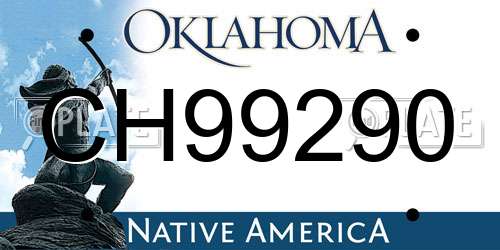 CH99290 Oklahoma License Plate
