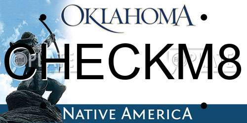 CHECKM8 Oklahoma License Plate