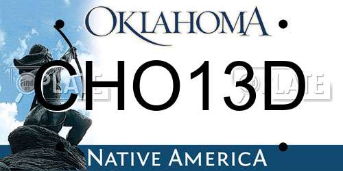 CHO13D Oklahoma License Plate