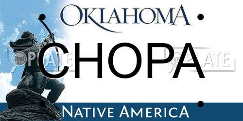 CHOPA Oklahoma License Plate