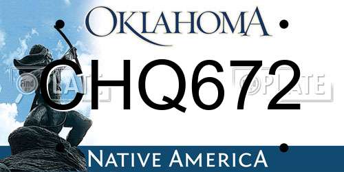 CHQ672 Oklahoma License Plate
