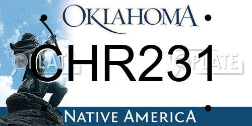 CHR231 Oklahoma License Plate