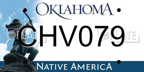 CHV079 Oklahoma License Plate