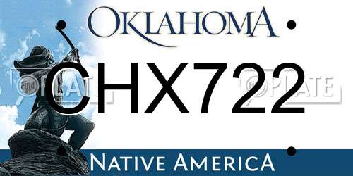 CHX722 Oklahoma License Plate