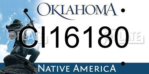 CI16180 Oklahoma License Plate