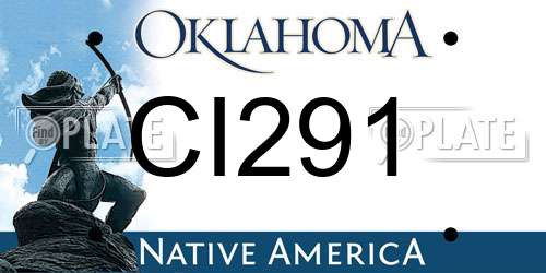 CI291 Oklahoma License Plate