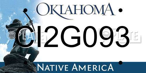 CI2G093 Oklahoma License Plate
