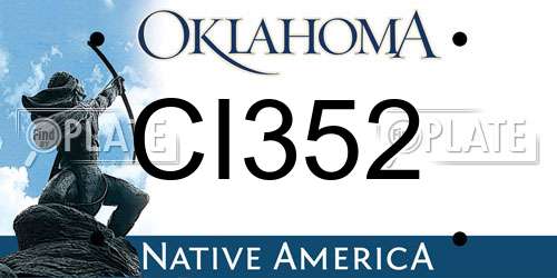 CI352 Oklahoma License Plate