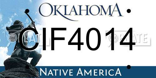 CIF4014 Oklahoma License Plate