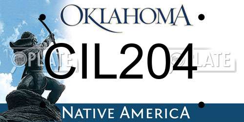 CIL204 Oklahoma License Plate