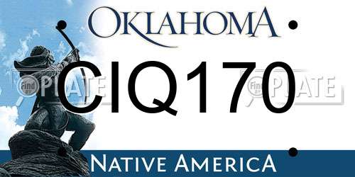 CIQ170 Oklahoma License Plate