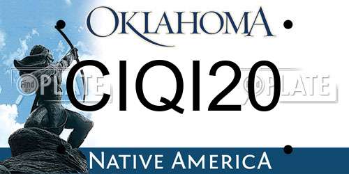 CIQI20 Oklahoma License Plate