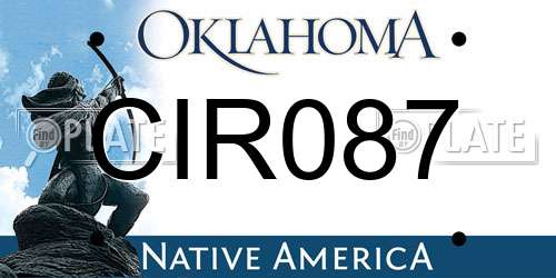 CIR087 Oklahoma License Plate
