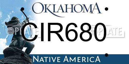 CIR680 Oklahoma License Plate