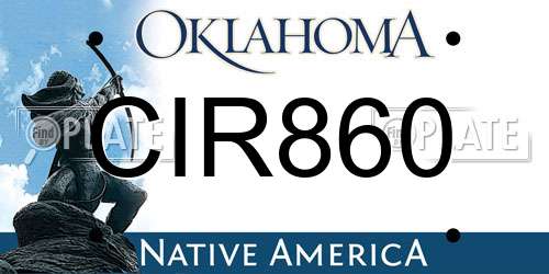 CIR860 Oklahoma License Plate