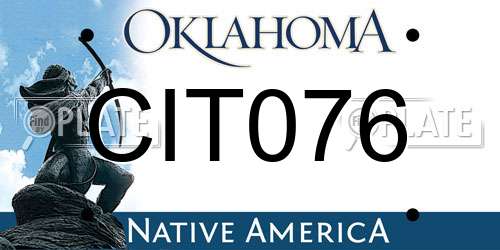 CIT076 Oklahoma License Plate