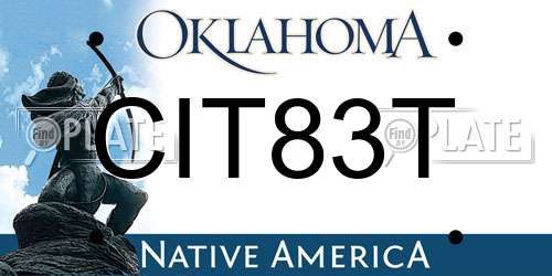 CIT83T Oklahoma License Plate