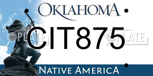 CIT875 Oklahoma License Plate