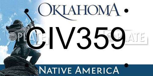 CIV359 Oklahoma License Plate