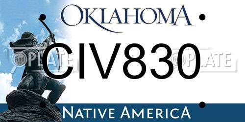 CIV830 Oklahoma License Plate