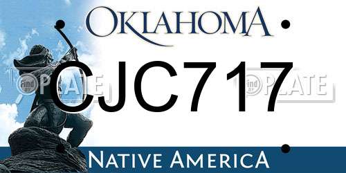 CJC717 Oklahoma License Plate
