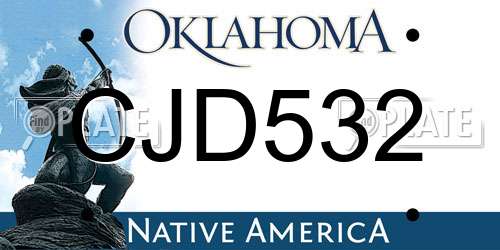 CJD532 Oklahoma License Plate