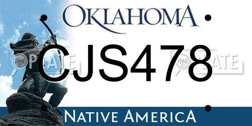 CJS478 Oklahoma License Plate