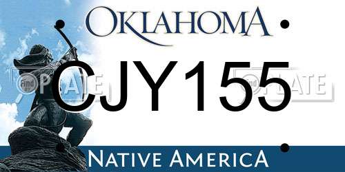 CJY155 Oklahoma License Plate