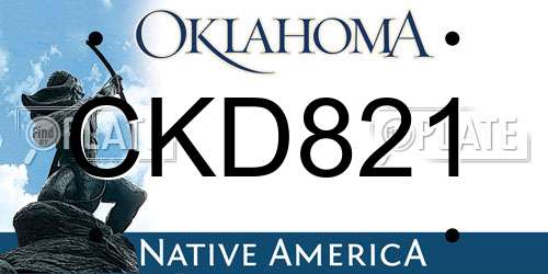 CKD821 Oklahoma License Plate
