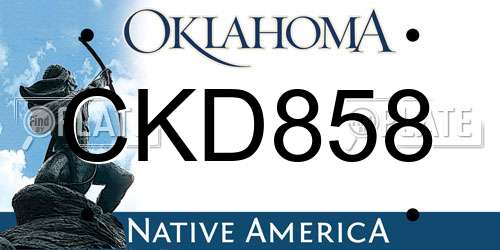 CKD858 Oklahoma License Plate