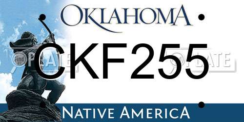 CKF255 Oklahoma License Plate