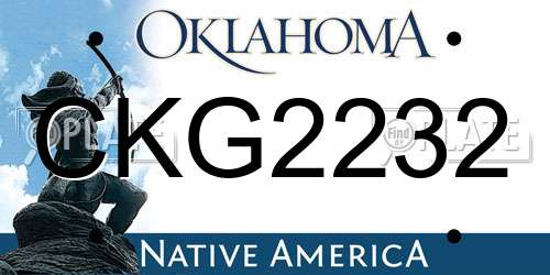 CKG2232 Oklahoma License Plate