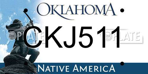 CKJ511 Oklahoma License Plate