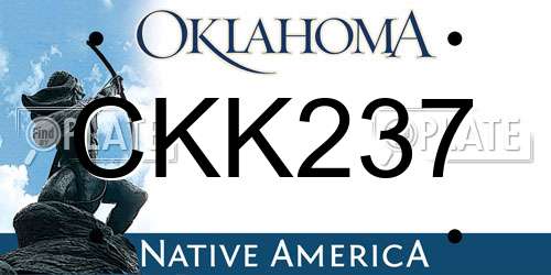 CKK237 Oklahoma License Plate