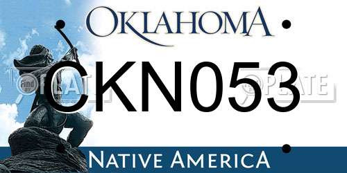 CKN053 Oklahoma License Plate