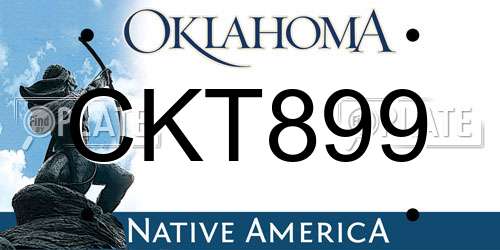 CKT899 Oklahoma License Plate