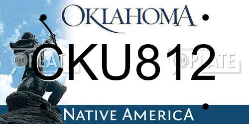 CKU812 Oklahoma License Plate